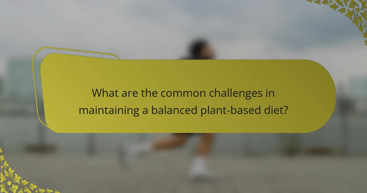 What are the common challenges in maintaining a balanced plant-based diet?