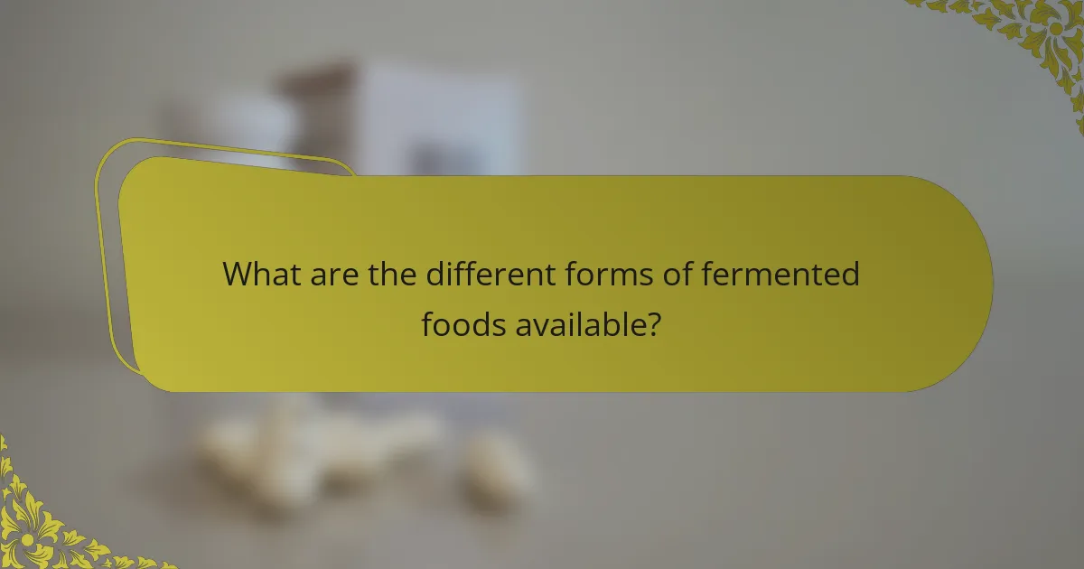 What are the different forms of fermented foods available?