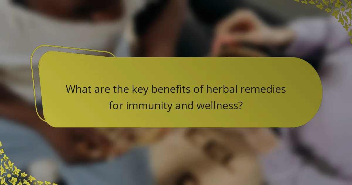 What are the key benefits of herbal remedies for immunity and wellness?